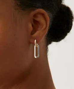 JENNY BIRD Earrings|Earrings^Mixed Metal Teeni Detachable Link Drop Hoop Earrings