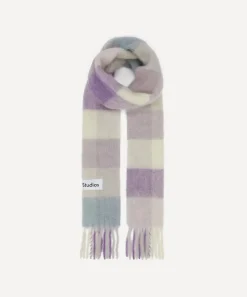 Acne Studios Scarves^Mohair-Blend Checked Scarf