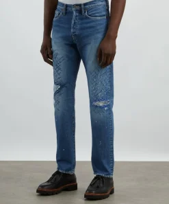 Kapital Jeans^Monkey CISCO Straight-Leg Distressed Embroidered Jeans