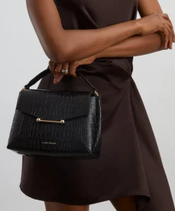 Strathberry Bags^Mosaic Croc-Embossed Leather Top Handle Bag