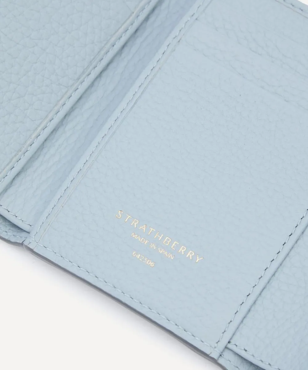 Strathberry Purses & Pouches^Mosaic Trifold Dusky Blue Leather Wallet