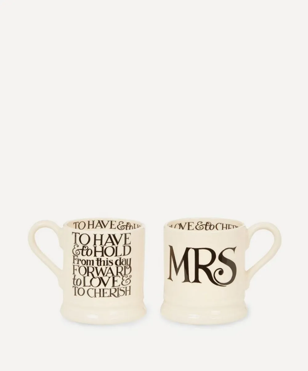 Emma Bridgewater Mugs^Mrs and Mrs Half Pint Mugs