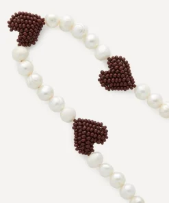 Pura Utz Necklaces^Multi Burgundy Heart Pearl Necklace