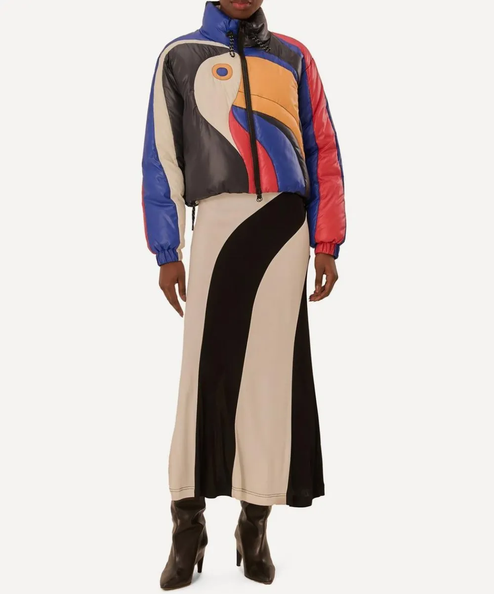 FARM Rio Coats & Jackets^Multicolor Amanda Stripes Toucan Reversible Puffer Jacket