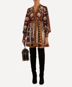 FARM Rio Dresses^Multicolour Tapestry Garden V-Neck Mini-Dress