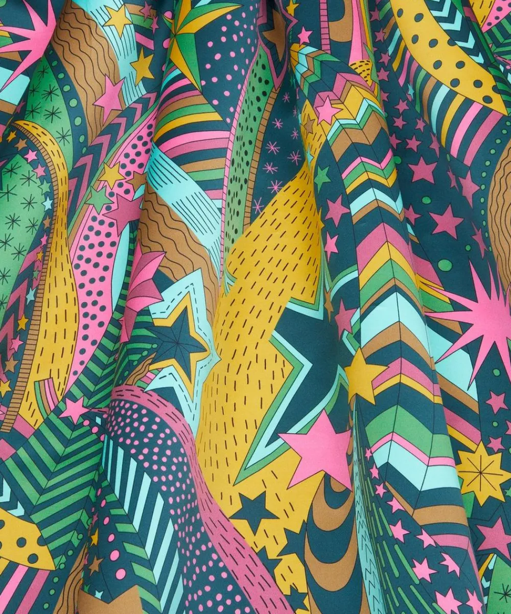 Liberty Fabrics Silk Satin^My Grown Up Star Silk Satin