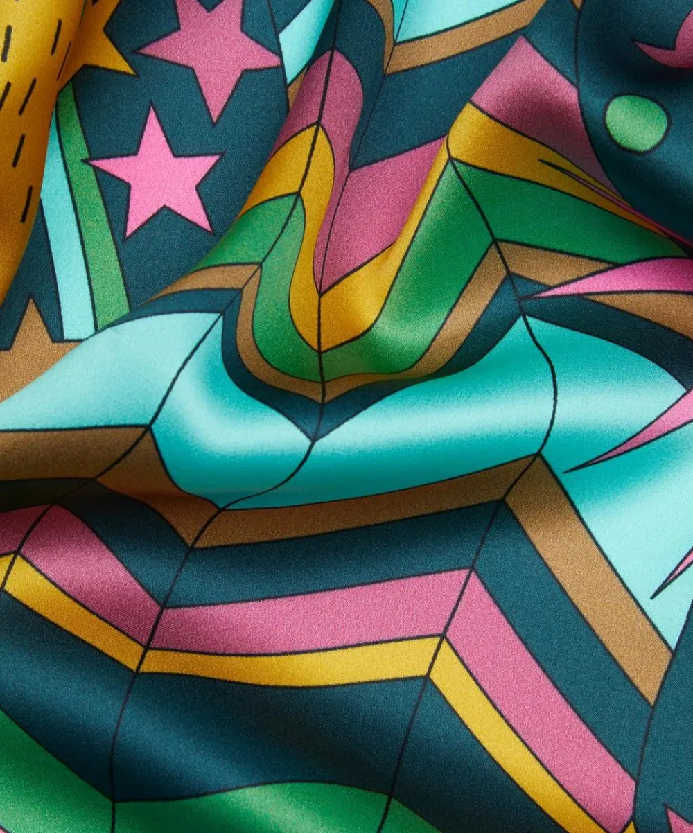 Liberty Fabrics Silk Satin^My Grown Up Star Silk Satin