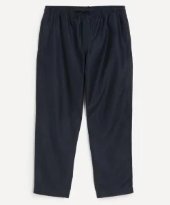 YMC Shirts^Navy Alva Cotton-Linen Moleskin Trousers