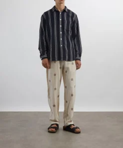 SMR Days Shirts^Navy and White Enamorados Cotton Waffle Shirt