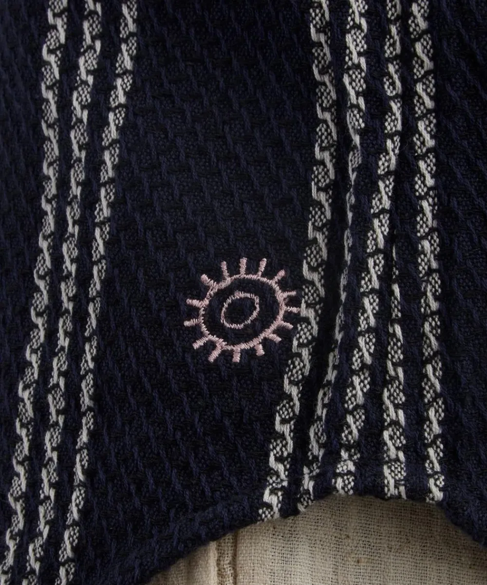 SMR Days Shirts^Navy and White Enamorados Cotton Waffle Shirt