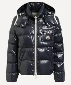 Moncler Coats & Jackets^Navy Andro Hooded Short Down Jacket