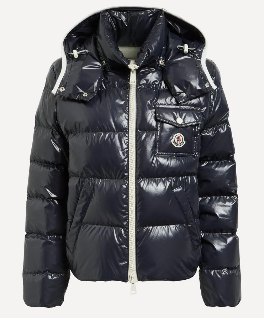 Moncler Coats & Jackets^Navy Andro Hooded Short Down Jacket