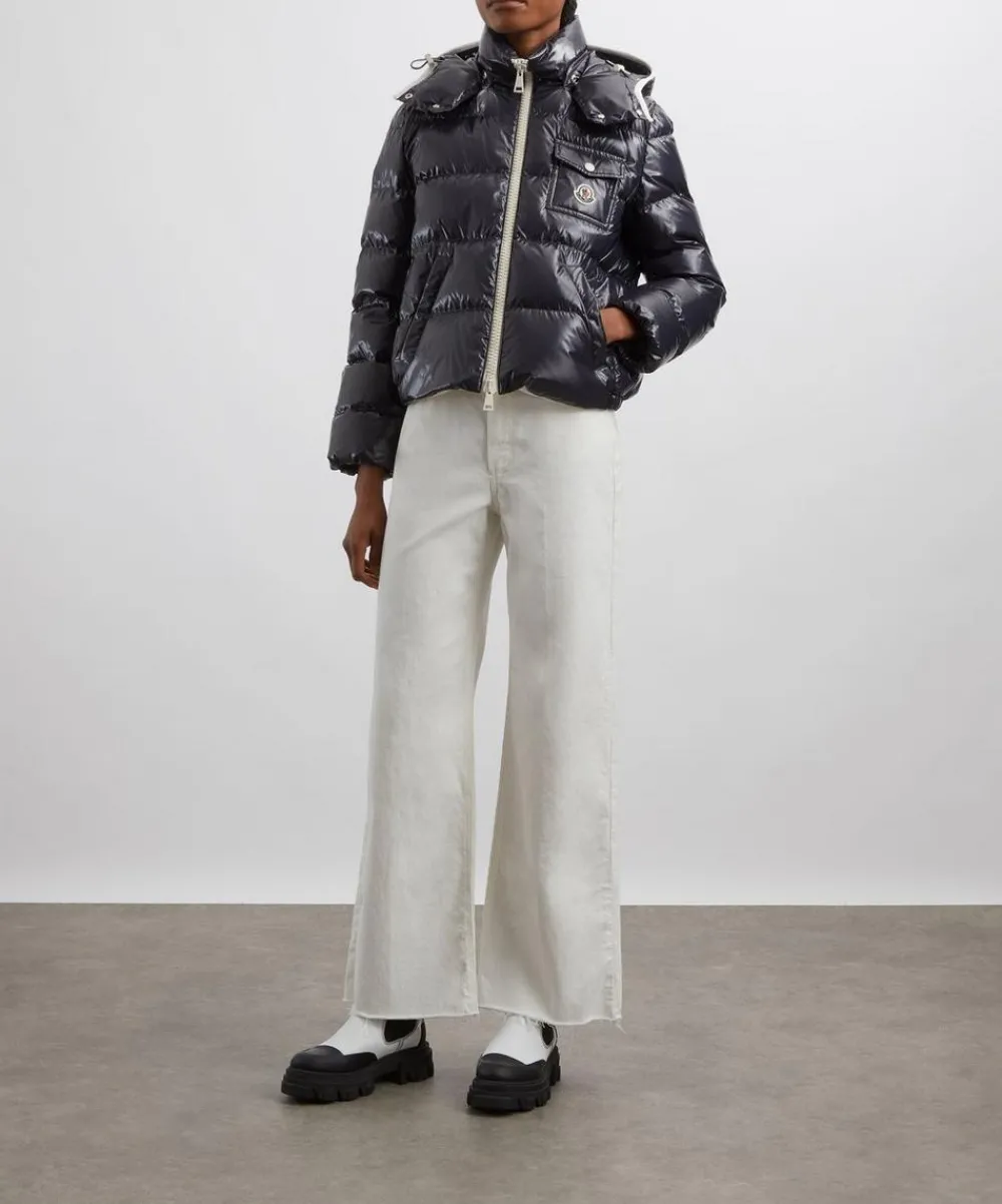 Moncler Coats & Jackets^Navy Andro Hooded Short Down Jacket