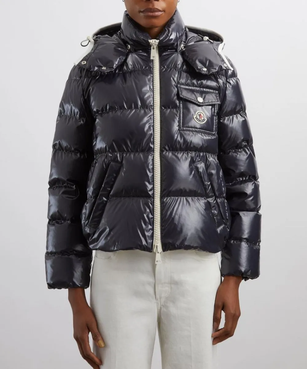 Moncler Coats & Jackets^Navy Andro Hooded Short Down Jacket