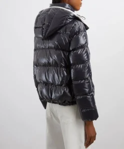 Moncler Coats & Jackets^Navy Andro Hooded Short Down Jacket