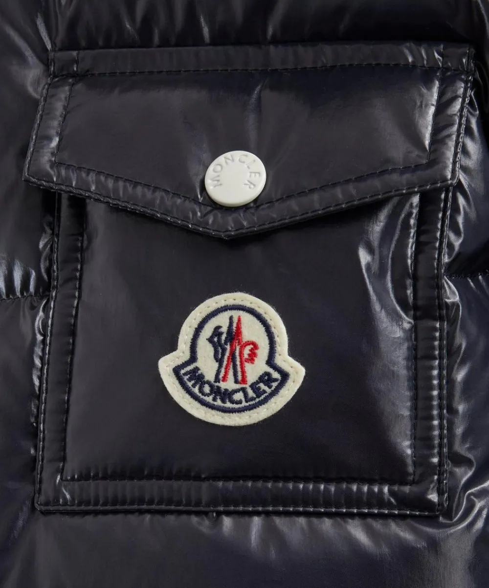 Moncler Coats & Jackets^Navy Andro Hooded Short Down Jacket