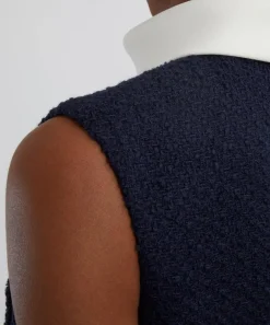 Self-Portrait Dresses^Navy Bouclé Sleeveless Midi Dress