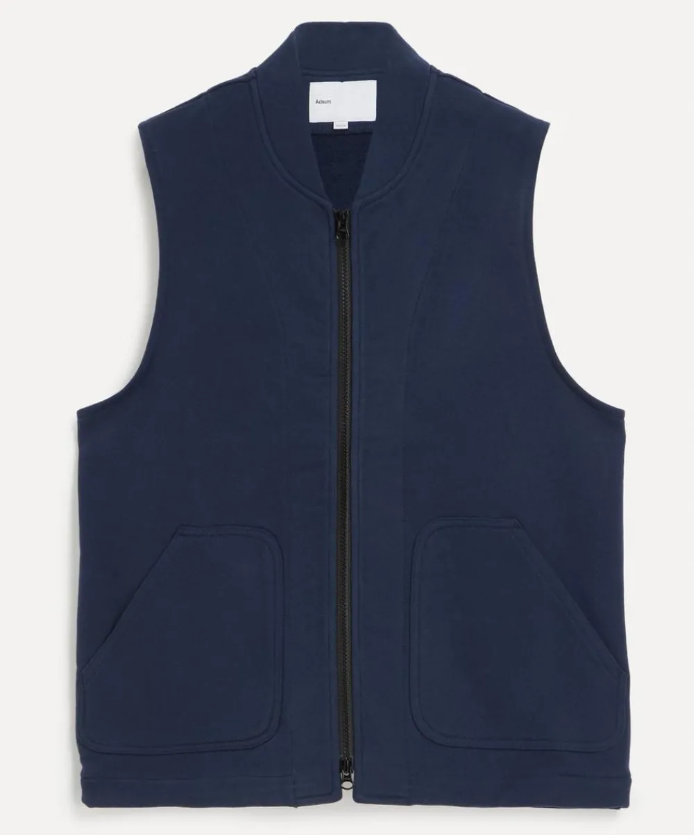 Adsum Coats & Jackets^Navy Cotton Fleece Vest