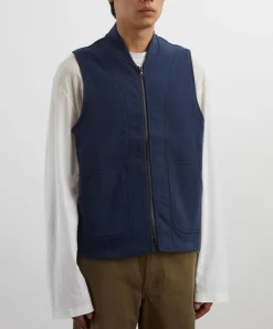 Adsum Coats & Jackets^Navy Cotton Fleece Vest