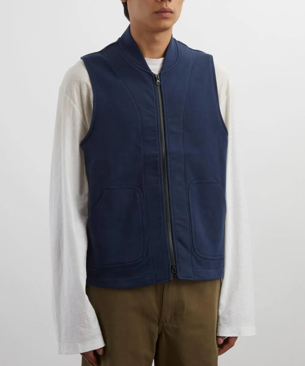 Adsum Coats & Jackets^Navy Cotton Fleece Vest