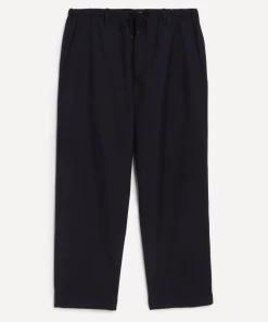 Dries Van Noten Trousers^Navy Drawstring Wool Trousers