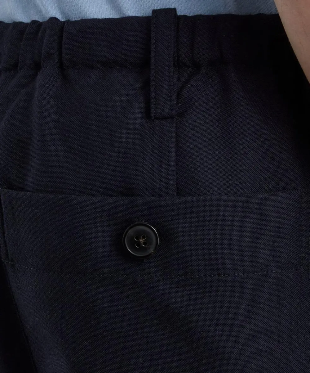 Dries Van Noten Trousers^Navy Drawstring Wool Trousers