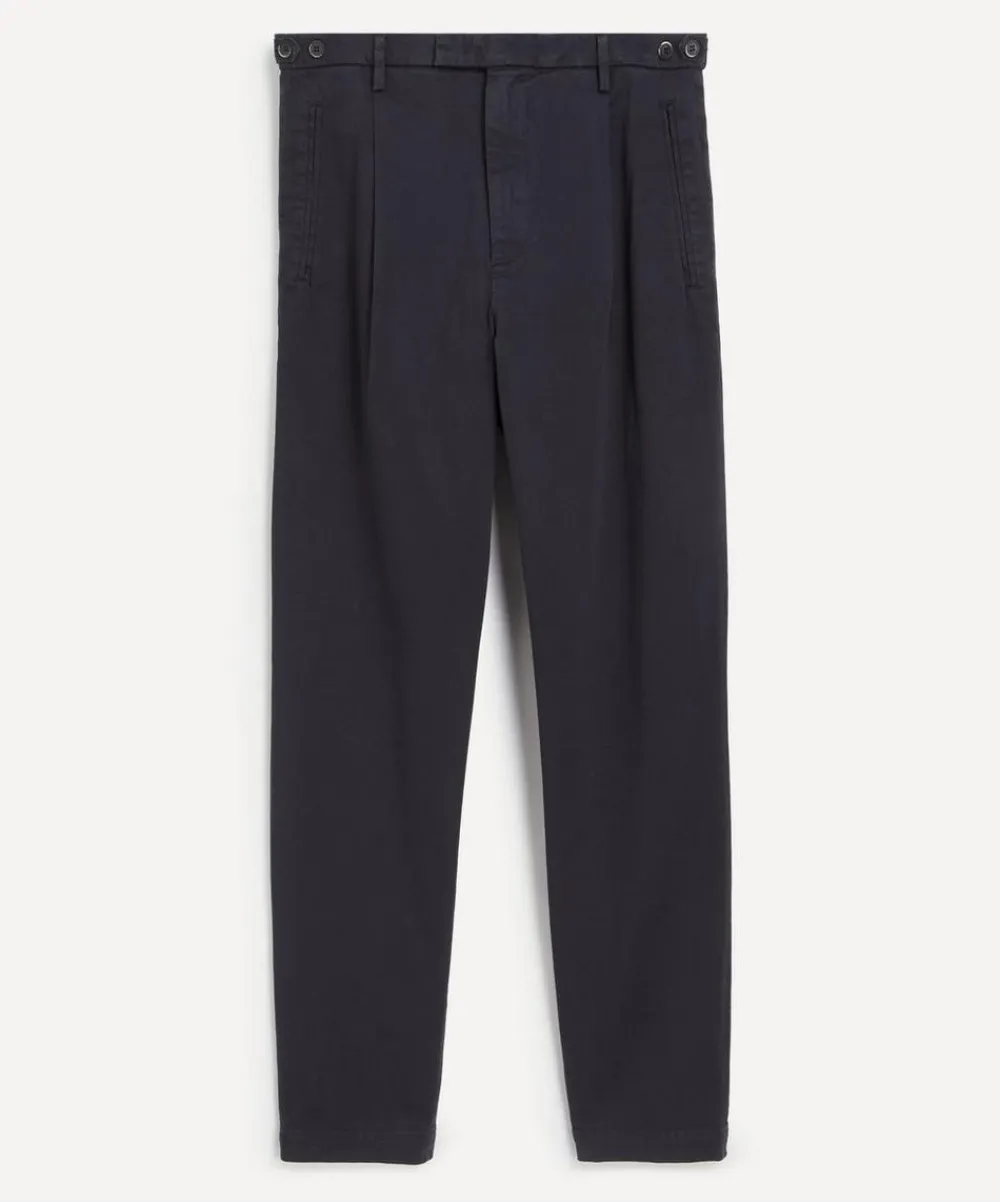Barena Trousers^Navy Masco Cotton Trousers