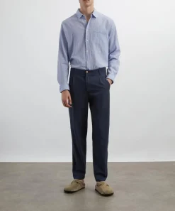 Folk Trousers^Navy Mini Stripe Assembly Trousers