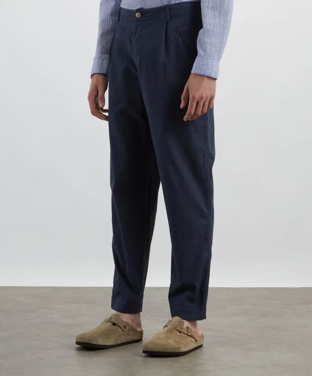 Folk Trousers^Navy Mini Stripe Assembly Trousers