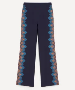Etro Trousers & Shorts^Navy Paisley Silk Trousers