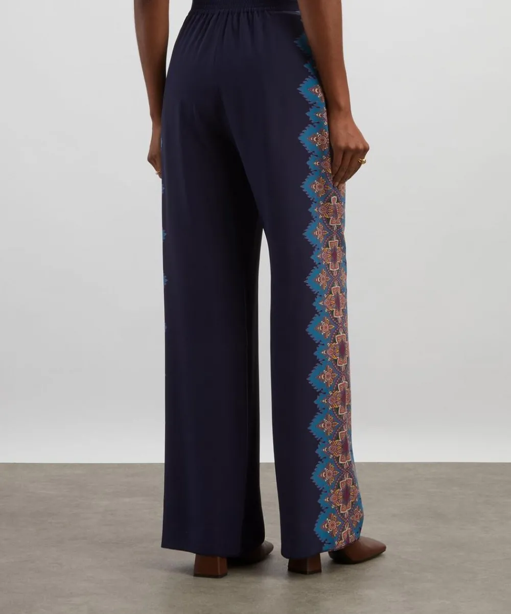 Etro Trousers & Shorts^Navy Paisley Silk Trousers