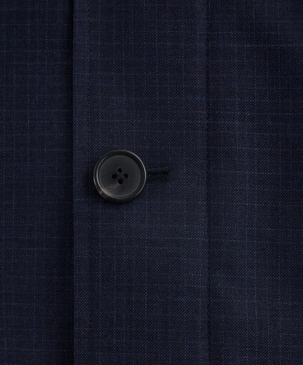 Paul Smith Coats & Jackets^Navy Plaid Mac Coat with Gilet