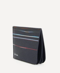 Paul Smith Wallets^Navy Woven Leather Signature Stripe Double Card Holder