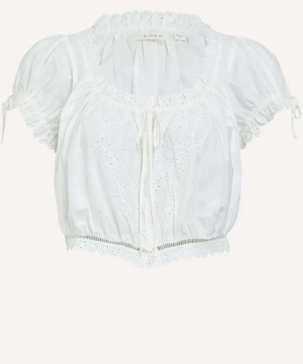 DÔEN Tops^Nera Cotton Floral Eyelet Top