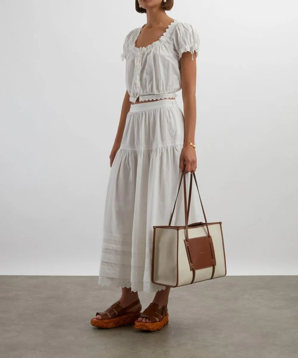 DÔEN Tops^Nera Cotton Floral Eyelet Top