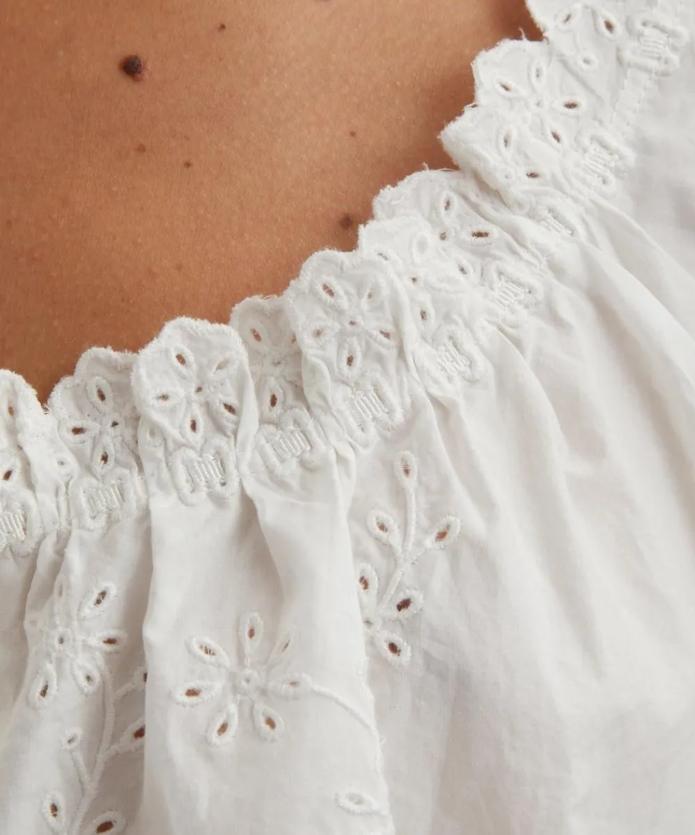 DÔEN Tops^Nera Cotton Floral Eyelet Top