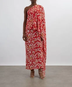 Bernadette Dresses^Nick Red Buttercups Off-The-Shoulder Dress