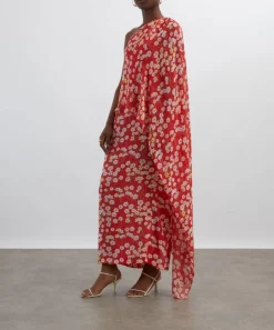 Bernadette Dresses^Nick Red Buttercups Off-The-Shoulder Dress