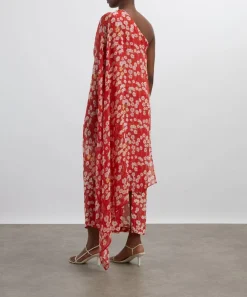 Bernadette Dresses^Nick Red Buttercups Off-The-Shoulder Dress