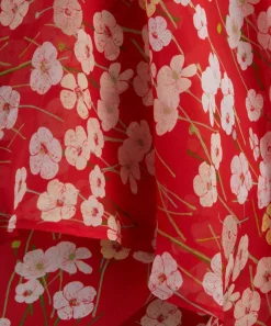 Bernadette Dresses^Nick Red Buttercups Off-The-Shoulder Dress