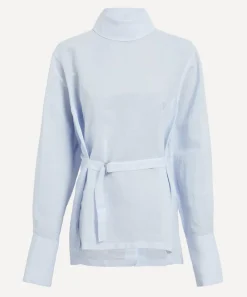 Issey Miyake Tops^Nigella Blue PAPER-ESQUE U Shirt