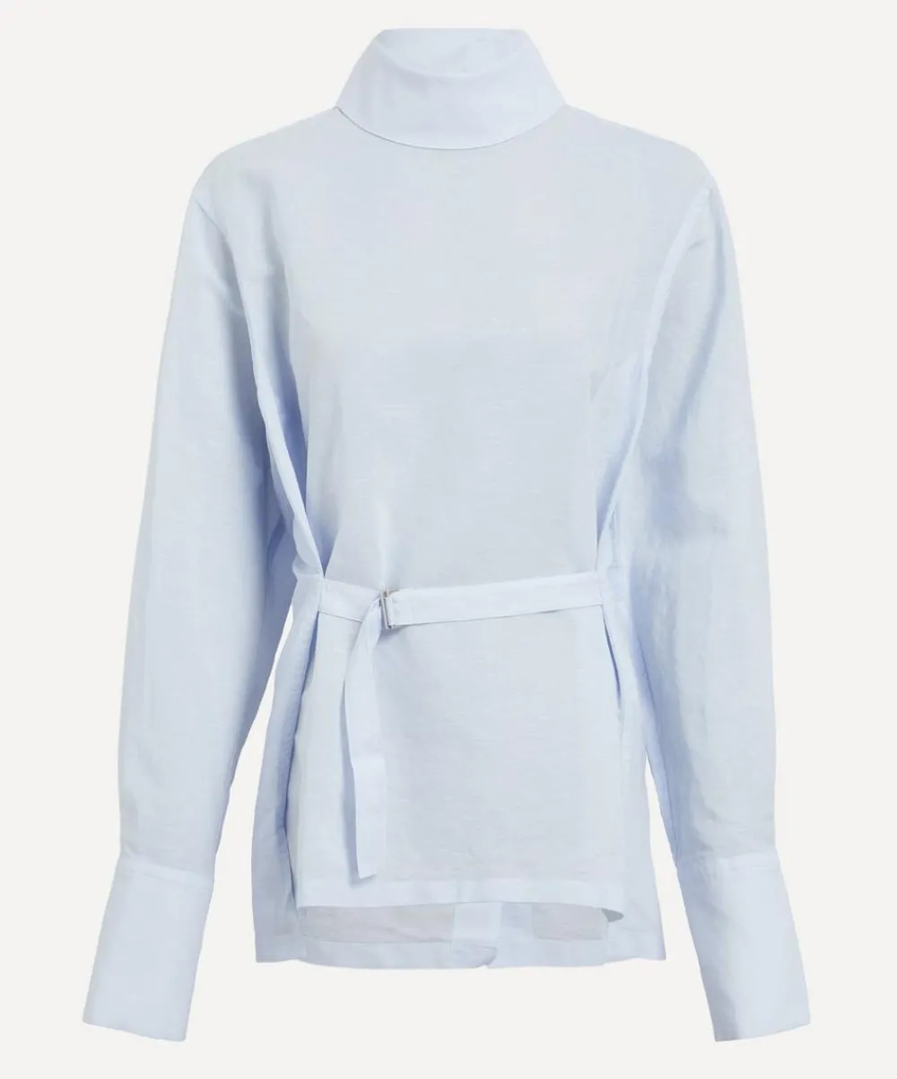 Issey Miyake Tops^Nigella Blue PAPER-ESQUE U Shirt