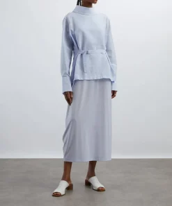 Issey Miyake Tops^Nigella Blue PAPER-ESQUE U Shirt