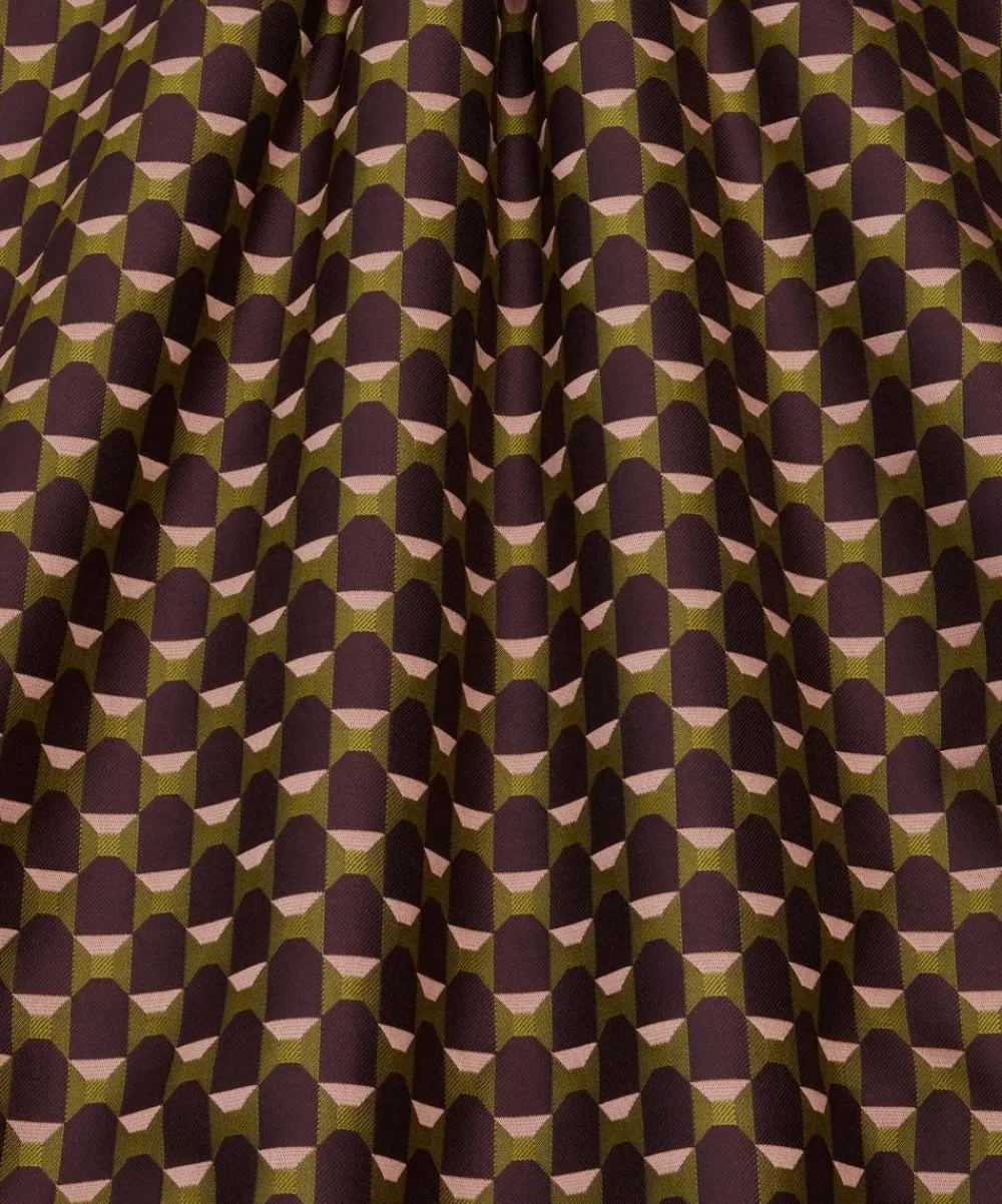 Liberty Interiors Furnishing Fabrics^Obi Check in Brinjal