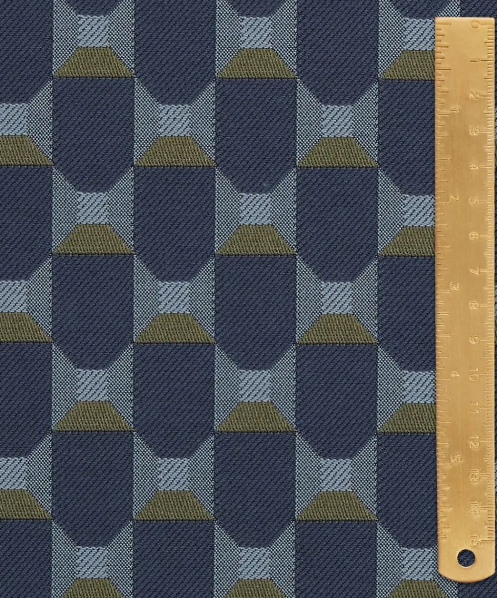 Liberty Interiors Furnishing Fabrics^Obi Check in Smalt Blue