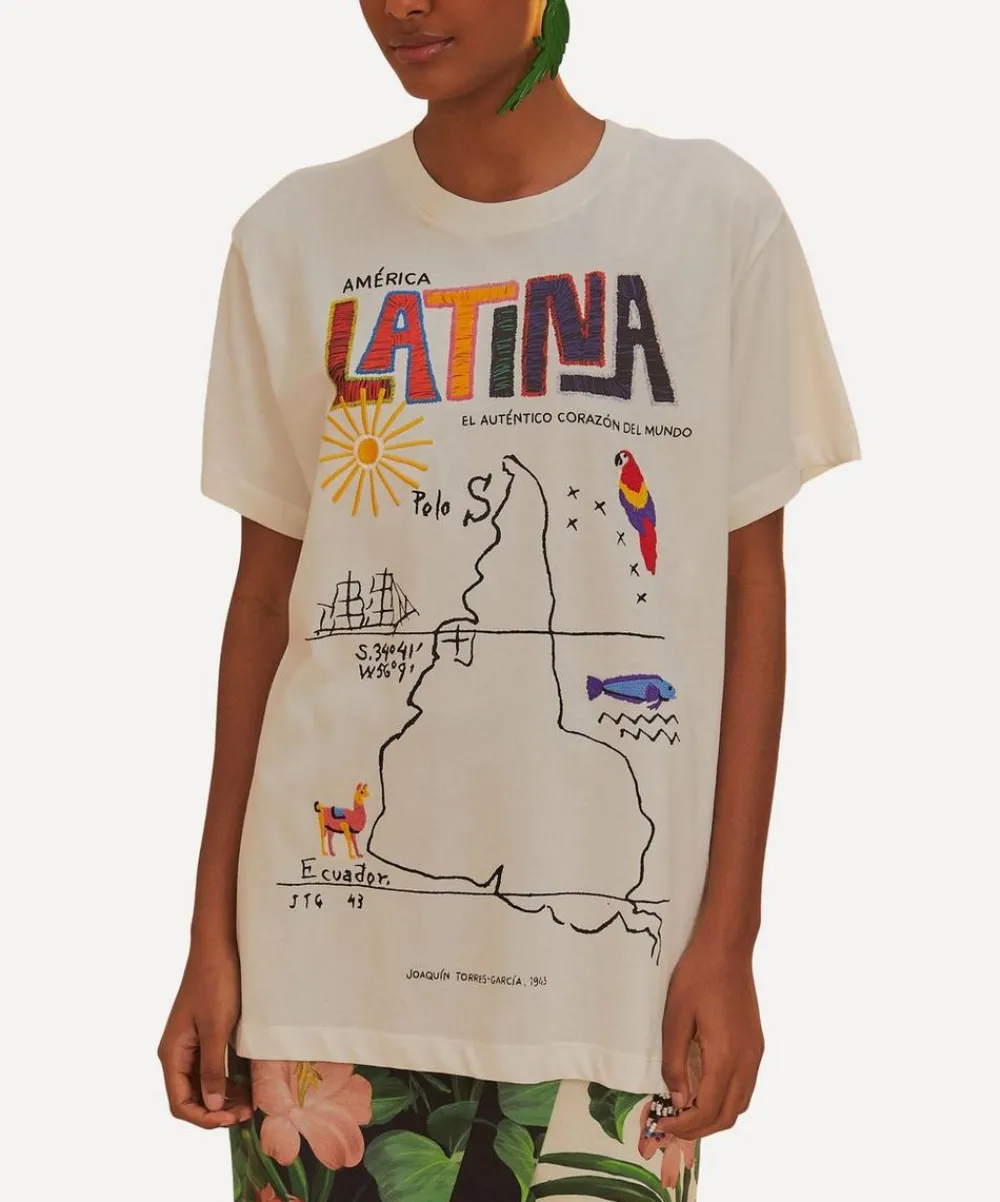 FARM Rio Tops^Off-White America Latina Relaxed T-Shirt
