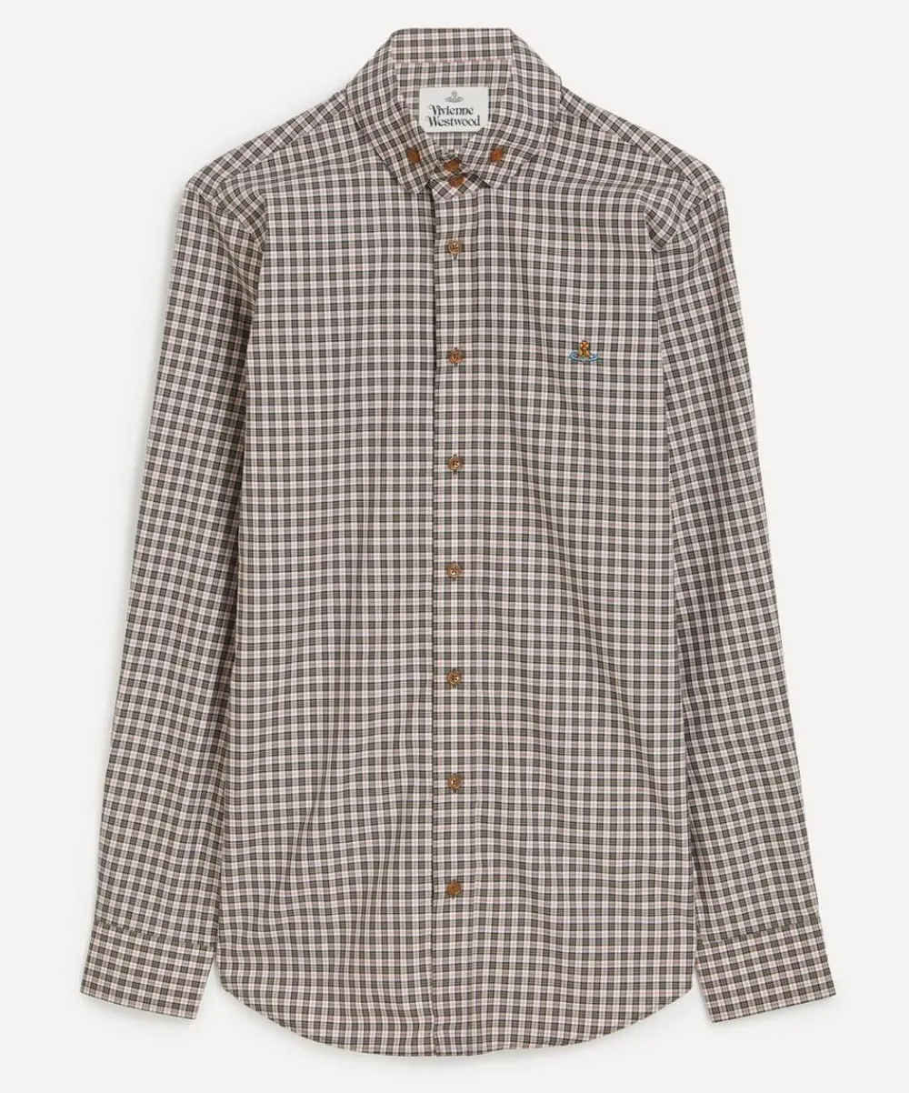 Vivienne Westwood Shirts^Off-White Plaid Two-Button Krall Shirt