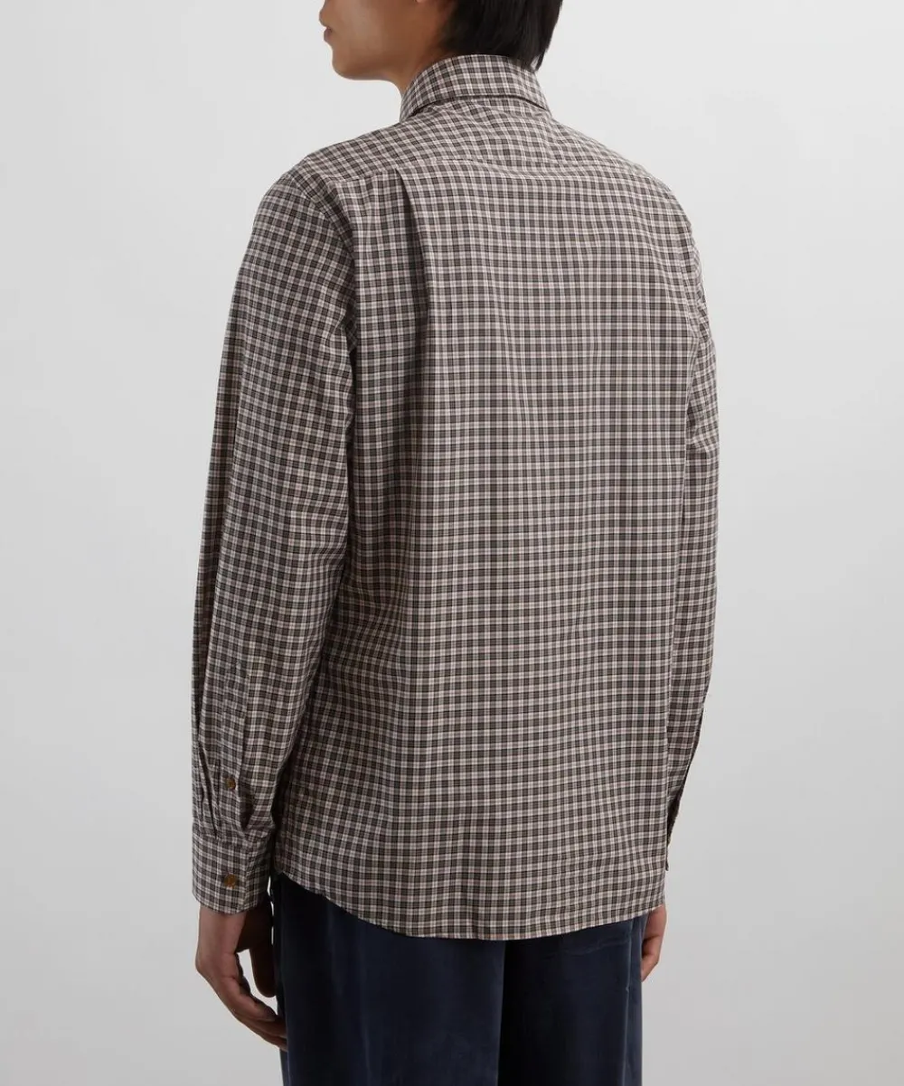 Vivienne Westwood Shirts^Off-White Plaid Two-Button Krall Shirt