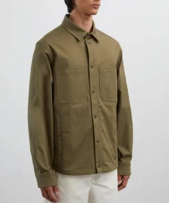 Moncler Coats & Jackets^Olive Cotton Gabardine Shirt Jacket