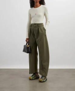 JW Anderson Trousers & Shorts^Olive Twisted Seam Trousers